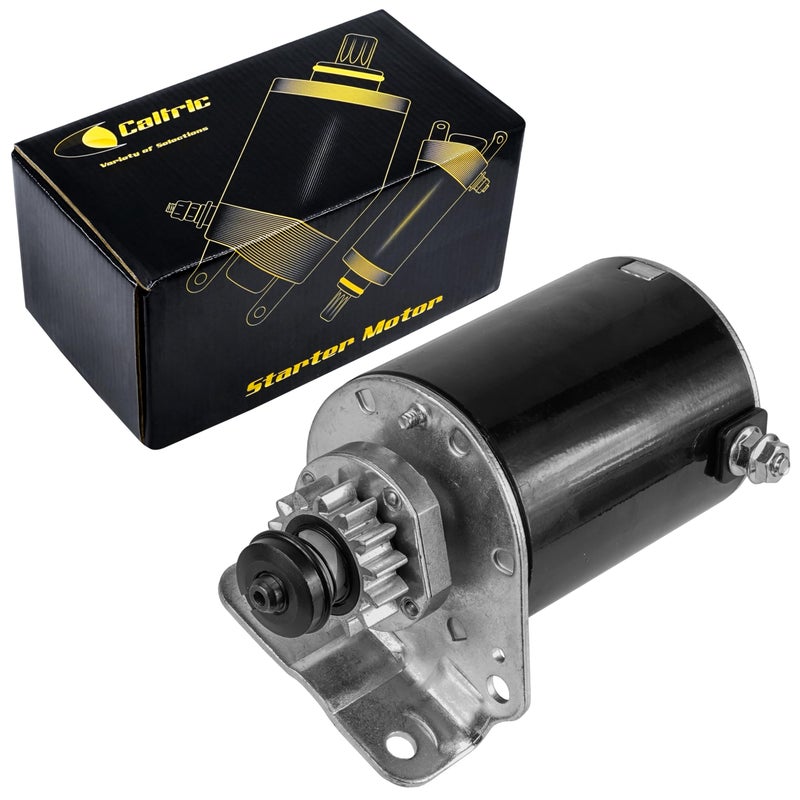 Caltric Starter Compatible with Briggs Stratton 693551 593934 John Deere LG693551 LG693551 SE501848 MIA13018 / 14 Teeth Improved Steel Gear - Image 1